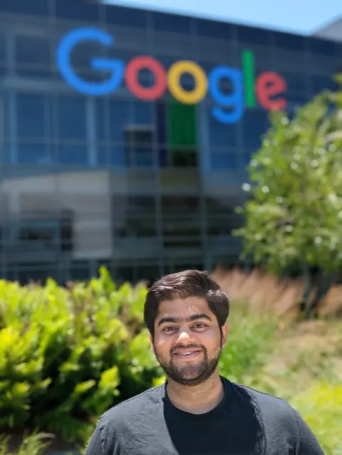 Abbas outside the Google sign in Mountain View