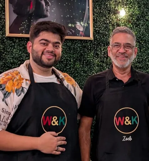 Abbas and his father in Wok and Karahi aprons